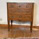 Commode antique avec intarsia &plateau en marbre