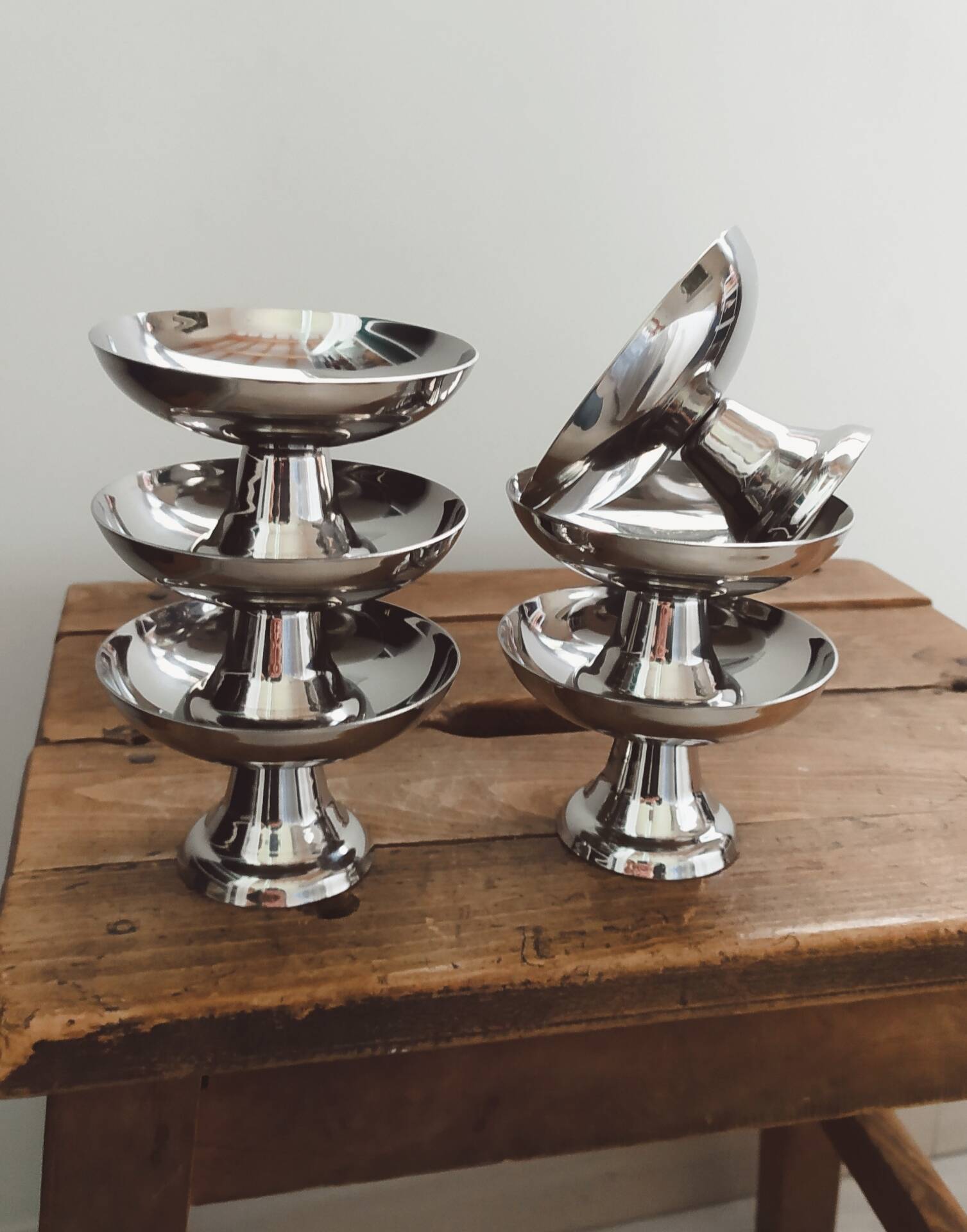 Lot de 6 coupes à glace, desserts vintage 
