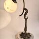 French Art Nouveau bronze and marble lamp