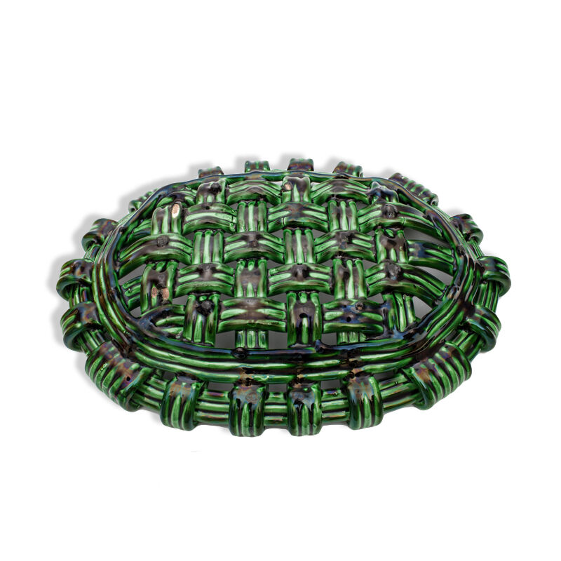 Ceramiquecorbeille green braided slushy fruit bowl