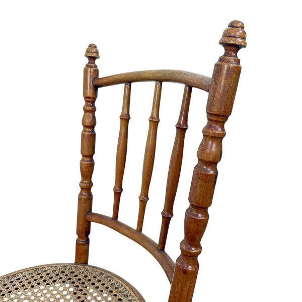 Ensemble de deux chaises anciennes Fischel en bois courbé – Chaises de café de Vienne – Siège en osier