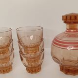 Carafe liquor service + vintage glasses