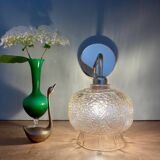 Applique coudée dorée globe vintage en verre ambré