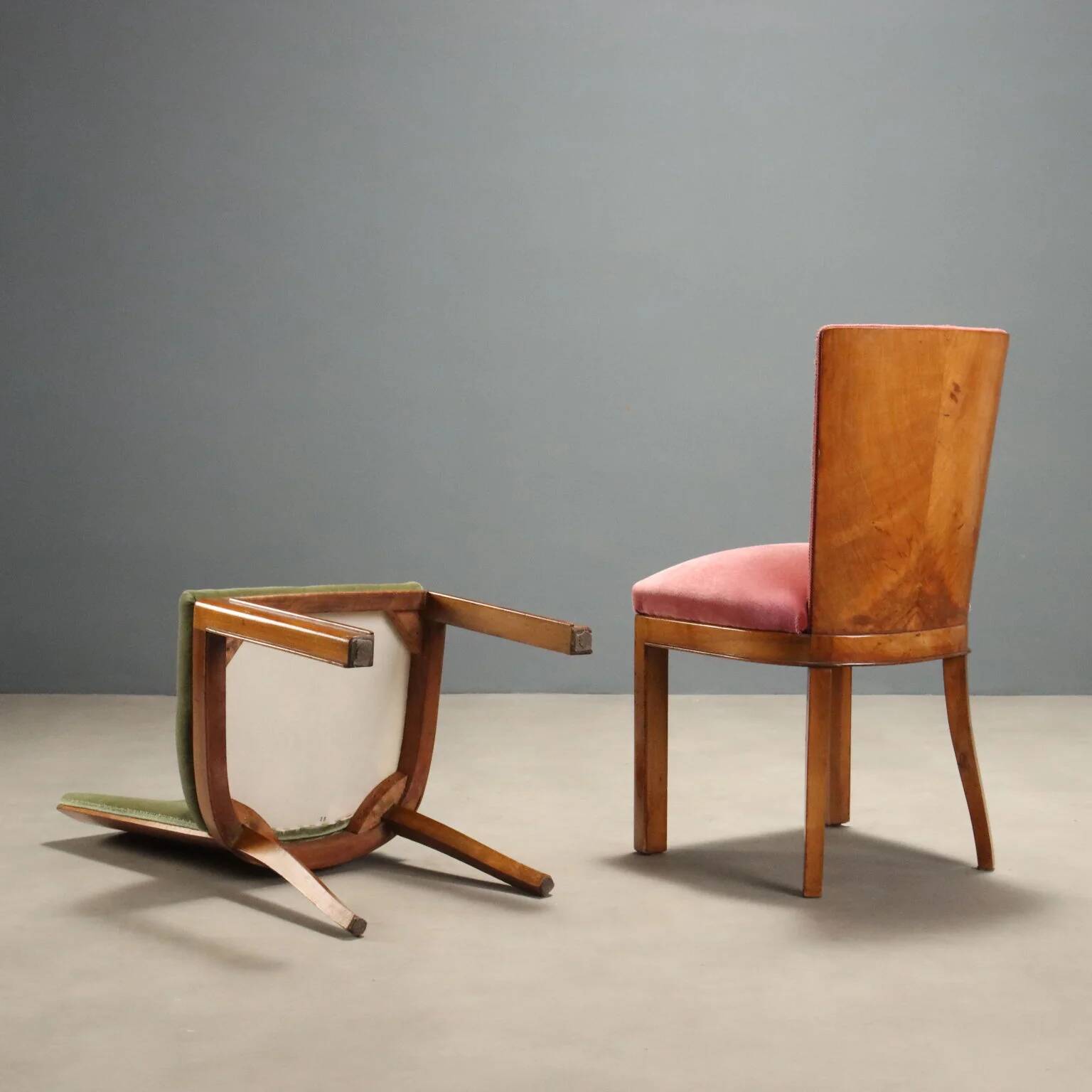 Ensemble de chaises vintage en velours