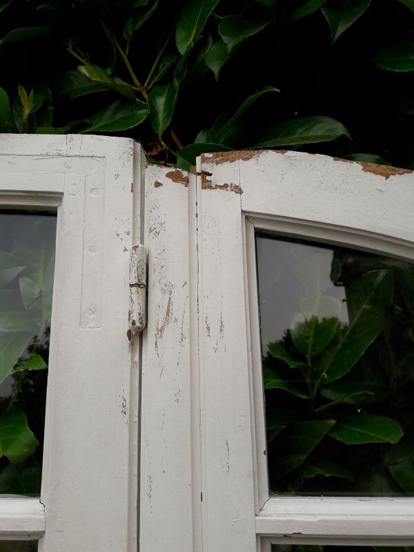 Oak arched bay window door H219xW267,5 small tiles