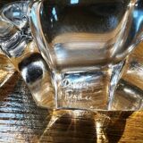 Crystal salt and pepper shaker box signed Daum from the 60s
