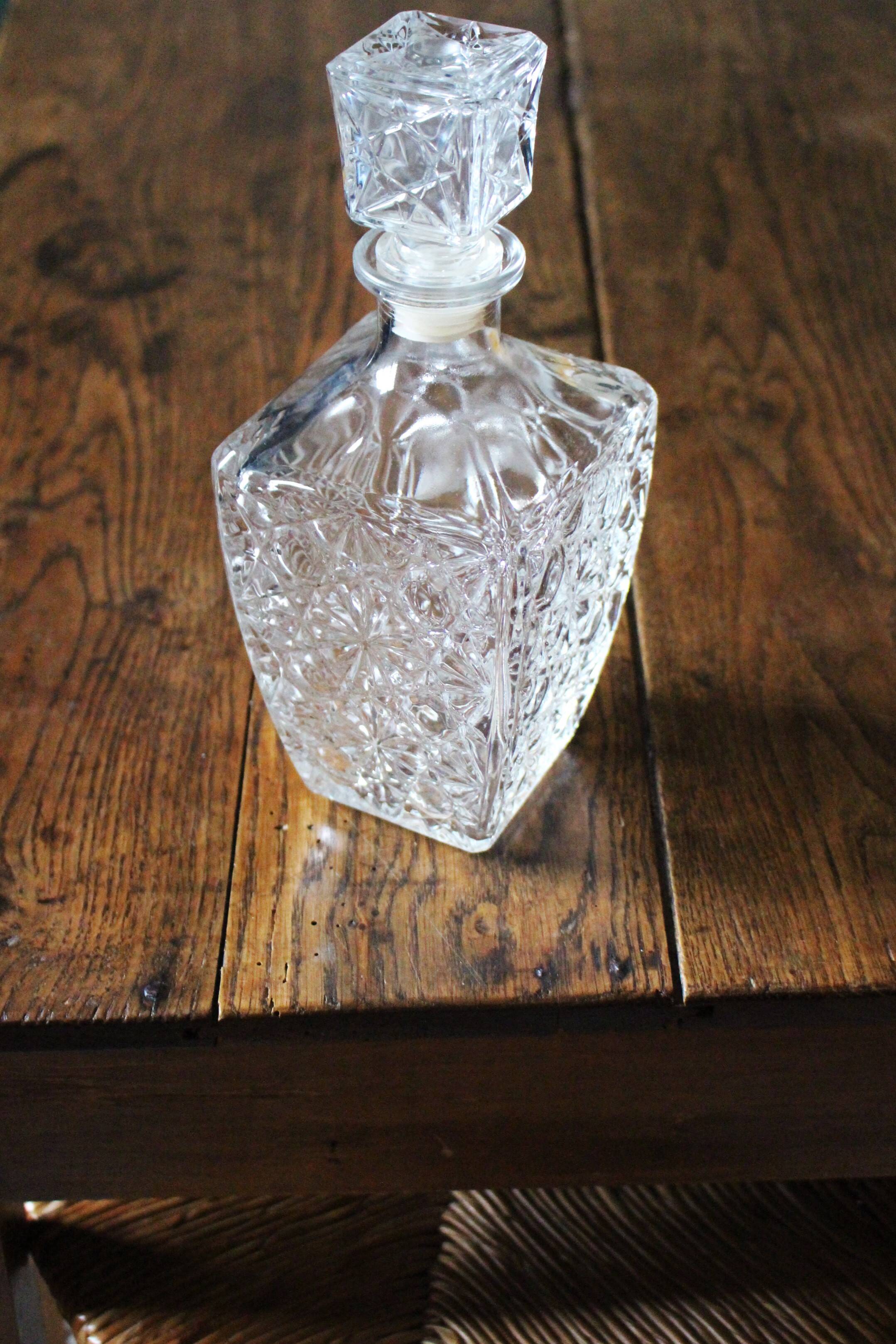 80s crystal star whiskey carafe