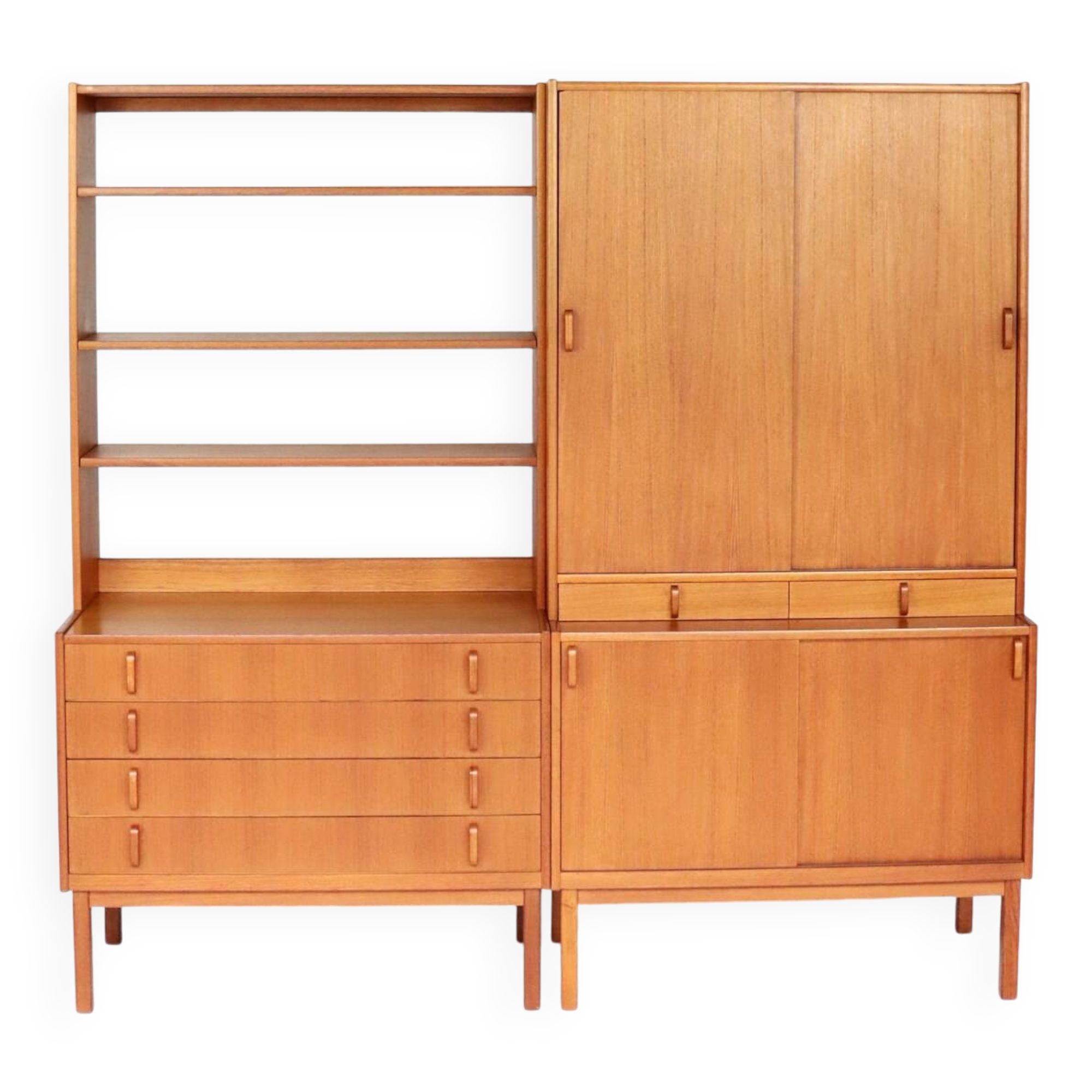 Pair of Scandinavian teak bookcases from the 60s