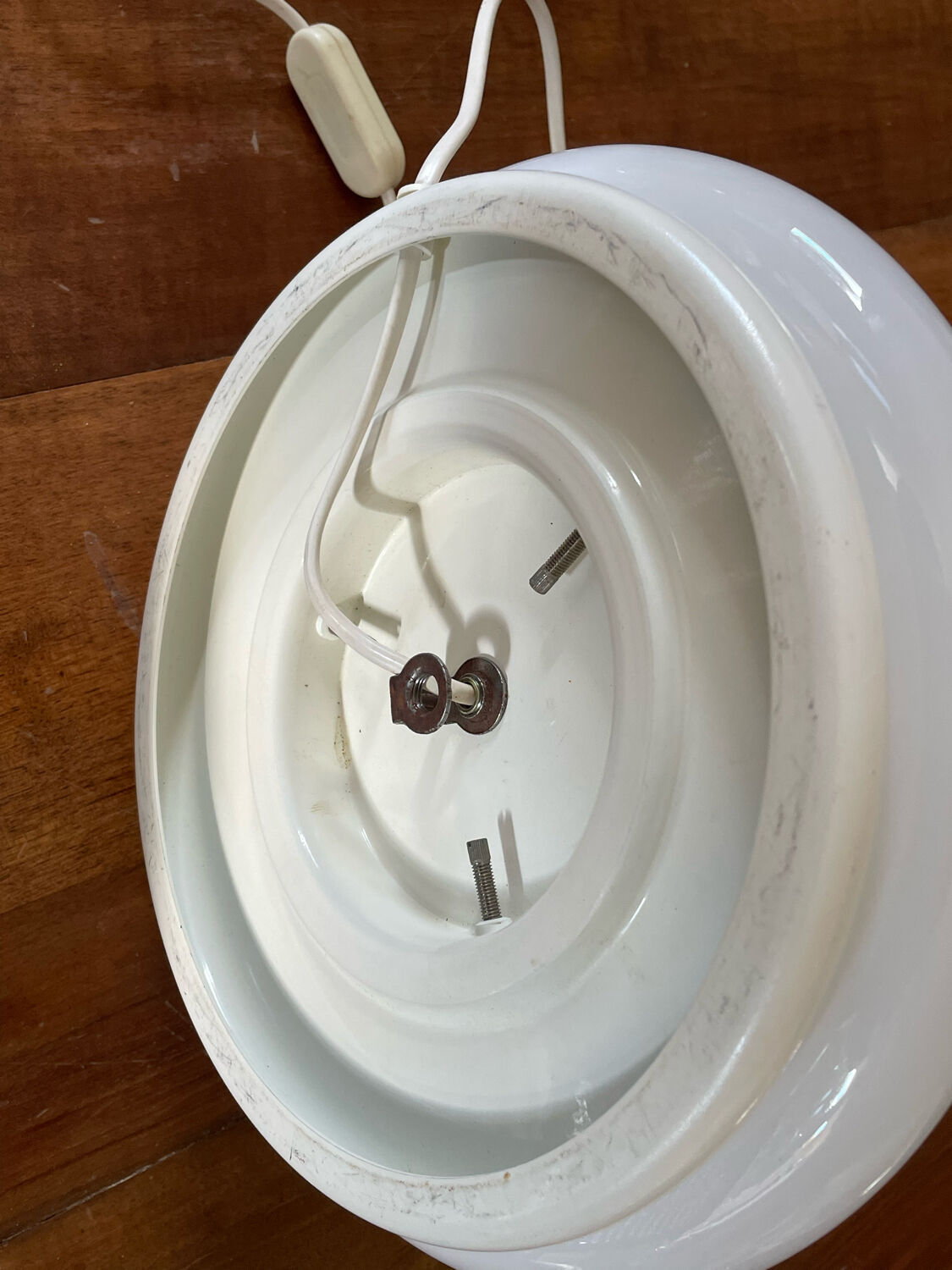 Conical lamp in opaline of Murano vintage 52 cm