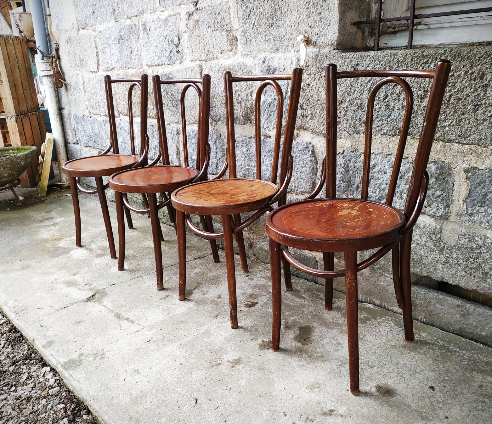 Series of four bistro chairs
