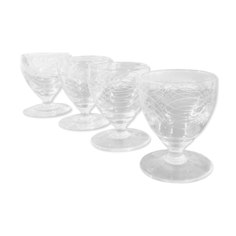 Lot de 4 verres en cristal