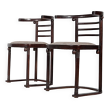 Mid-Century Modern Pair of Fledermaus Armchairs by Joseph Hoffman, Vienna, 1900s