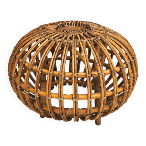Pouf / ottoman en rotin - franco albini