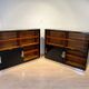 Vintage Bauhaus Office Cabinet in Black Lacquer and Mahogany, 1930