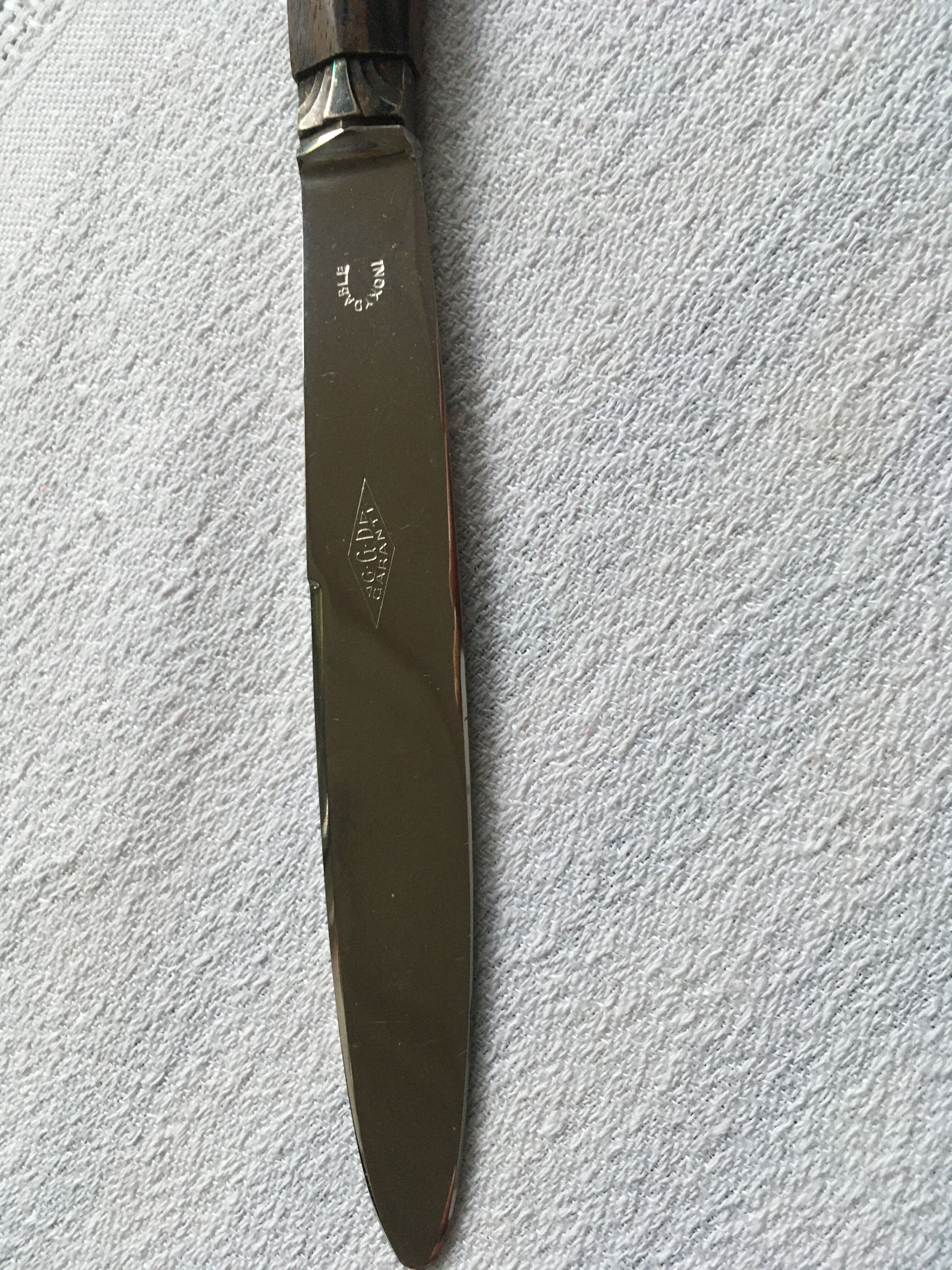 series of 24 knives, art deco, ebony handle and stainless blade