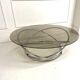 Table basse ronde en chrome et verre fumé, Miniforms "Swirl", Made in Italy