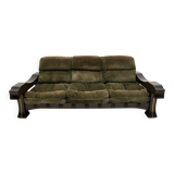 Luciano Frigerio Mid-Century Modern Italian Wood and Suede Sofa "Ussaro",70