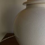 Neo-classical baluster lamp in cracked white earthenware from the 1970s.