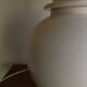 Neo-classical baluster lamp in cracked white earthenware from the 1970s.