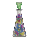 Carafe ou bouteille décorative d'exception des années 1970, signée Luigi Bormioli. Fabriquée en Italie.