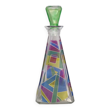 Carafe ou bouteille décorative d'exception des années 1970, signée Luigi Bormioli. Fabriquée en Italie.