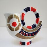 Zoomorphic pitcher vase rooster porcelain design vintage