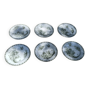6 assiettes en terre - fer