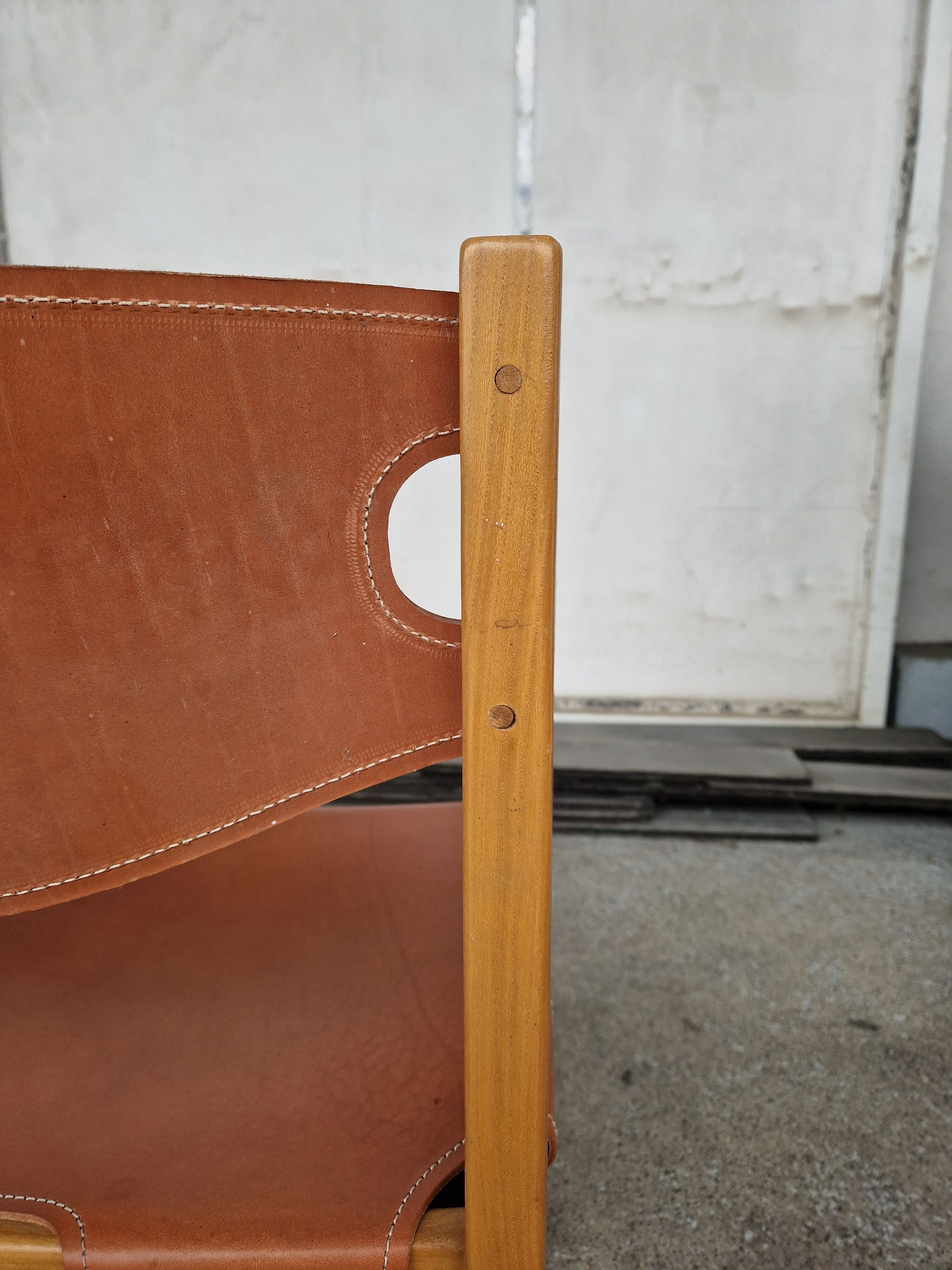 Vintage elm chair by Maison Regain, France 1980
