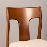 Set of 4 vintage chairs 70s white fabric Italian design