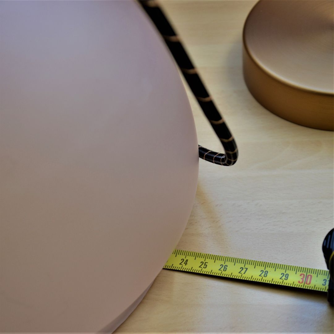 Pink frosted glass globe hanging