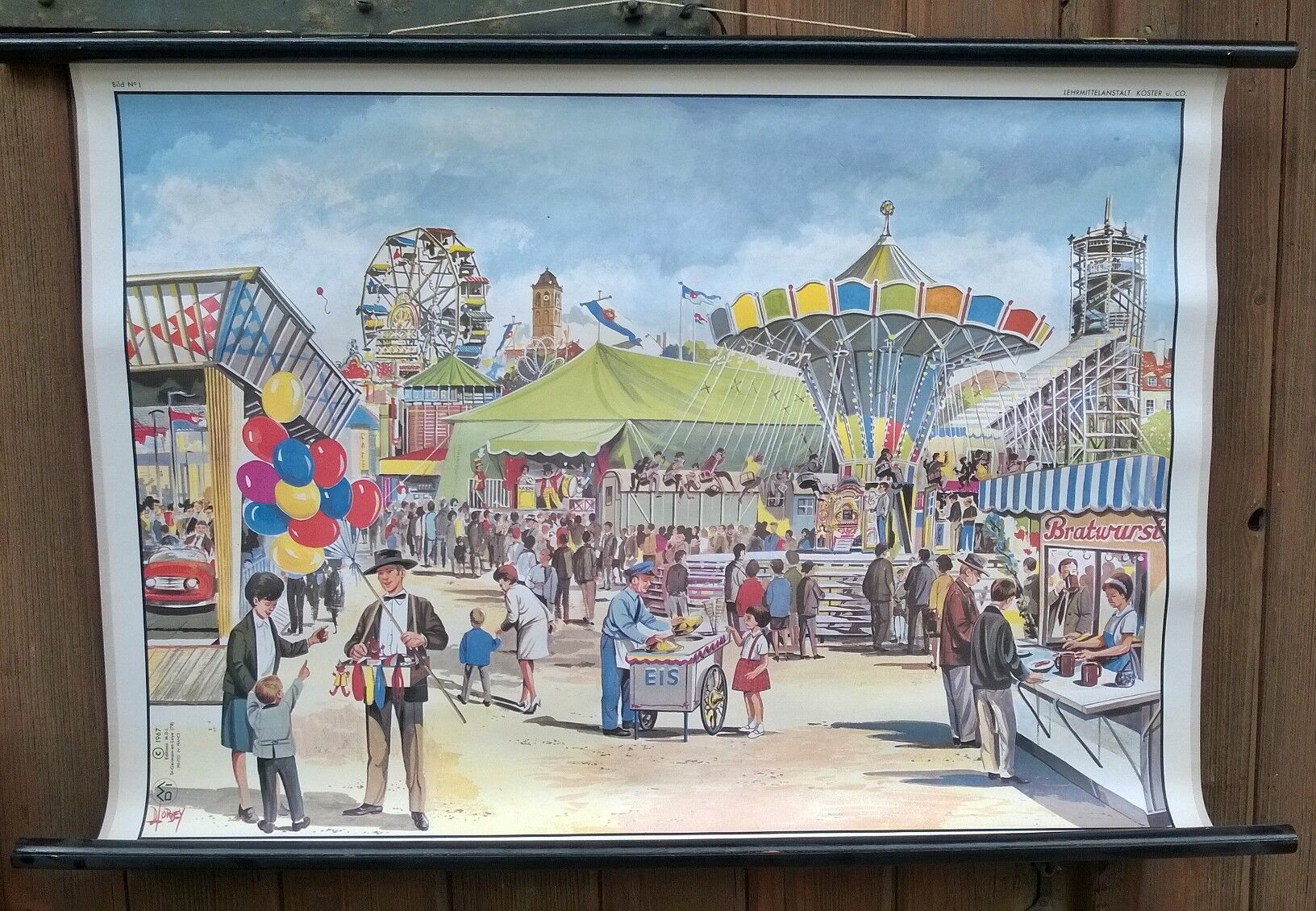 Ancient pedagogical poster "the carnival"