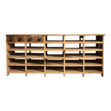 Meuble de métier à casiers vintage en bois