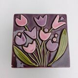 Mithé Espelt - "Tulips" jewelry box in glazed ceramic - 1965