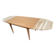 Scandinavian extendable dining table stripped in raw teak 1960 certified NF