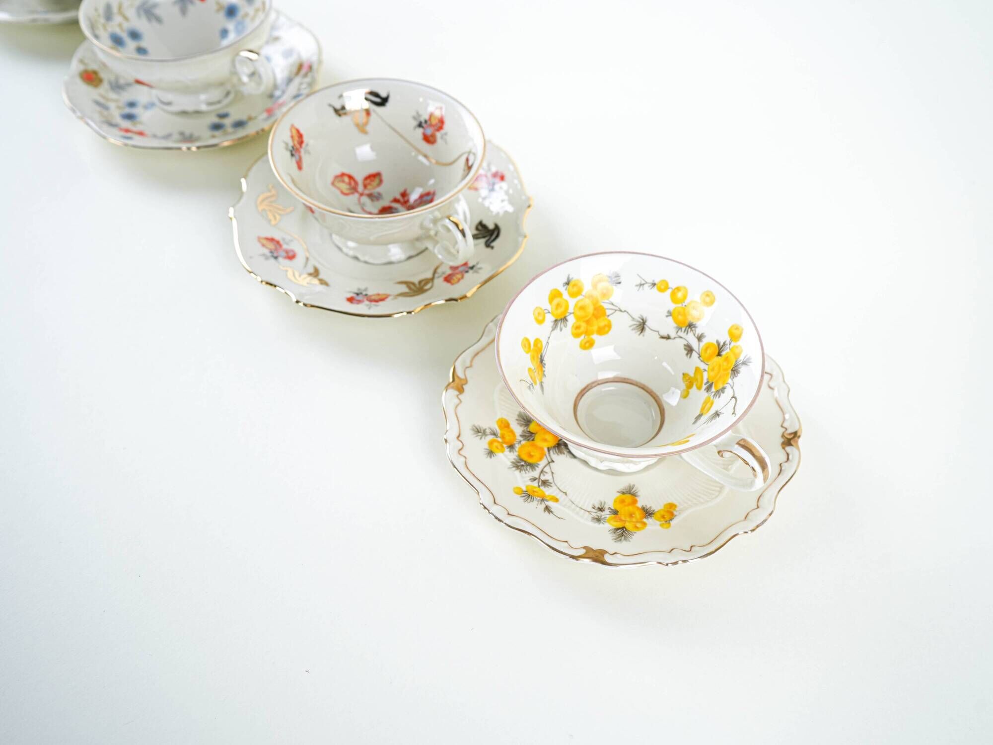 Set of porcelain cups, German design, 20th century, made in Germany