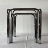 Chrome and smoked glass nesting tables, 1970s