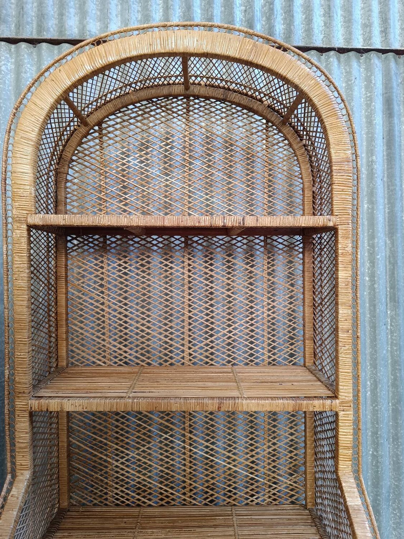 Vintage rattan wicker library Emmanuelle style