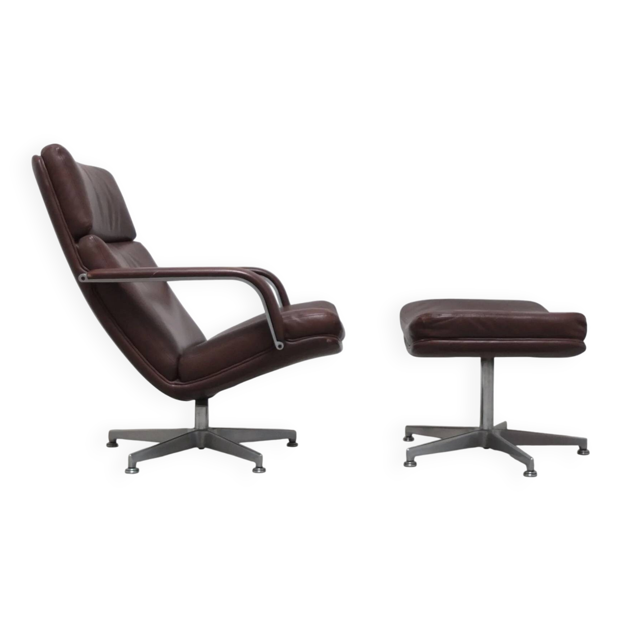 Early 'F141' lounge chair with ottoman by Geoffrey Harcourt for Artifort, 1972
