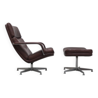 Early 'F141' lounge chair with ottoman by Geoffrey Harcourt for Artifort, 1972