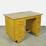Small vintage oak writing desk, handmade in the 1930s in the Netherlands