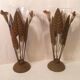 Paire vases  coupes verre souffle & monture fer forge "arum" vintage