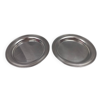 CHRISTOFLE ALBI MODEL - 2 BOTTLE COAT CARAFE BREAD PLATE SILVER METAL TBE