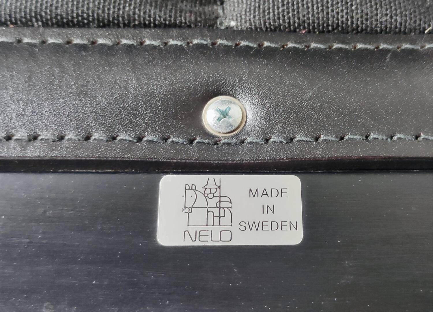 Black leather armchair by Åke Fribytter for Nelo möbel from the 70s