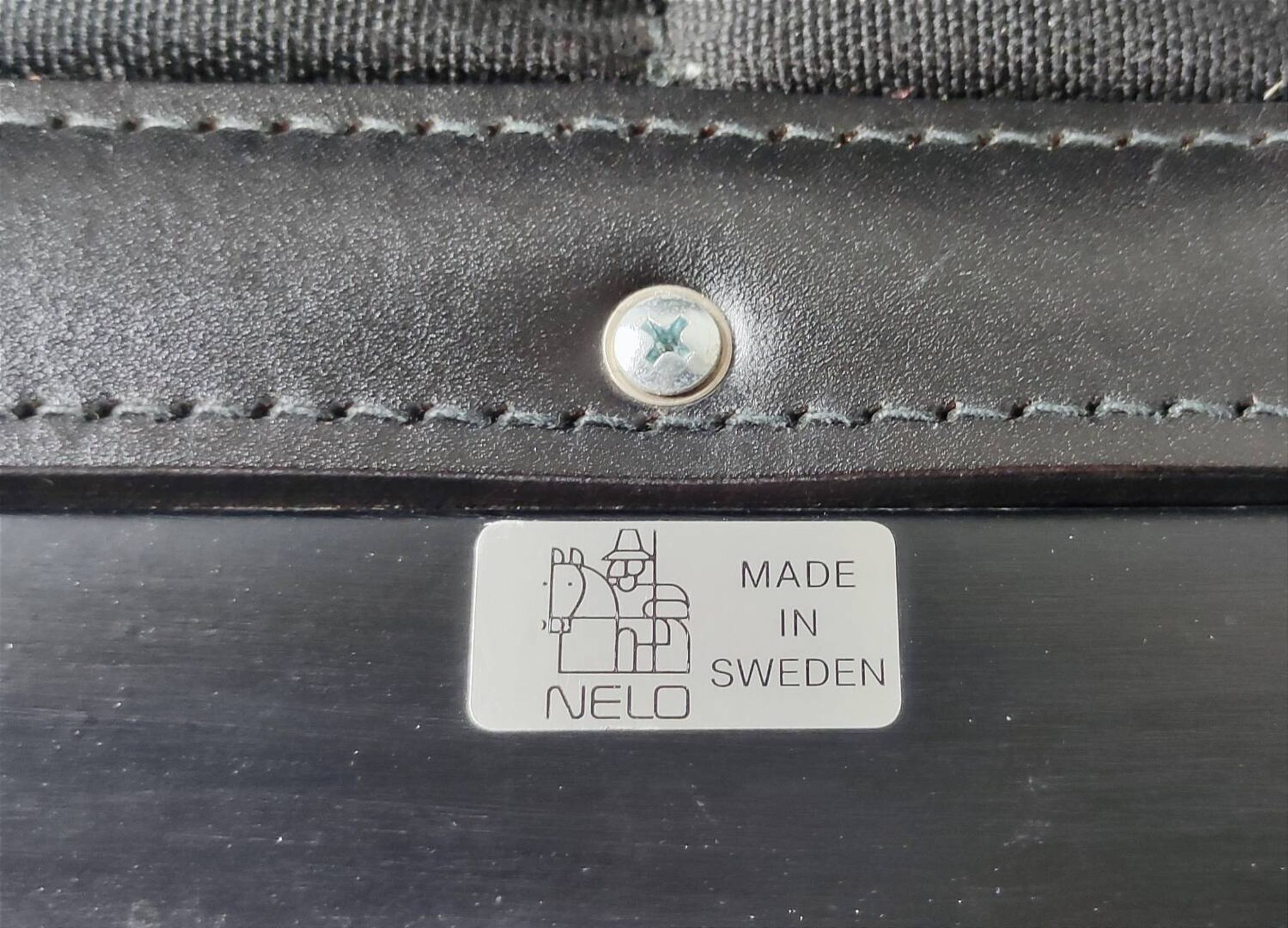 Black leather armchair by Åke Fribytter for Nelo möbel from the 70s