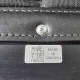 Black leather armchair by Åke Fribytter for Nelo möbel from the 70s