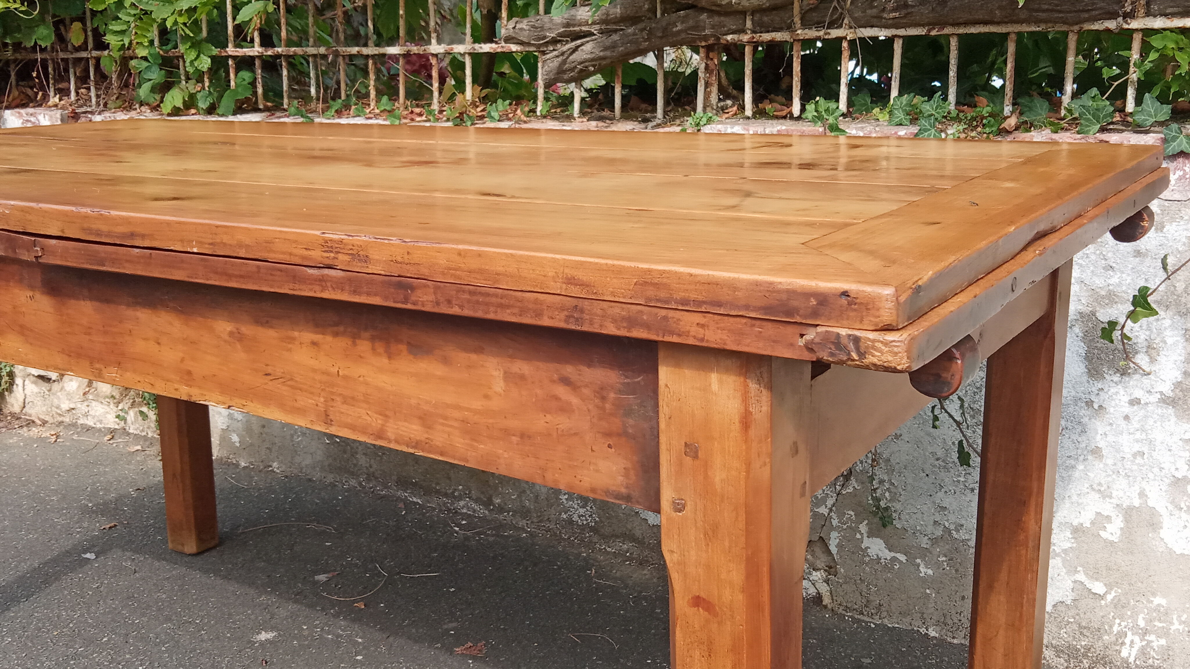 Elm farmhouse table with extensions 6/12 people