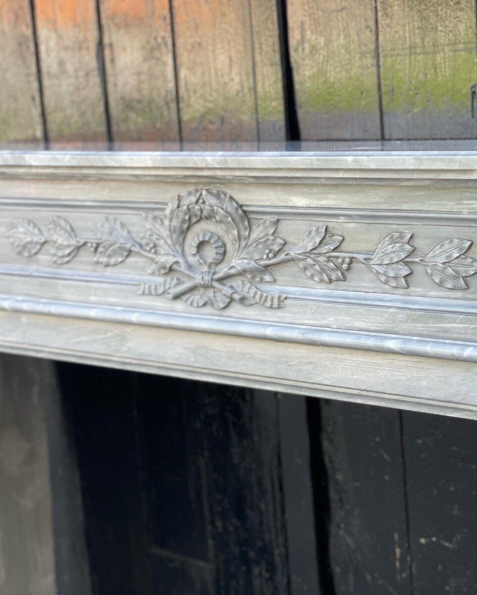Louis XVI style fireplace in Turquin blue marble circa 1900