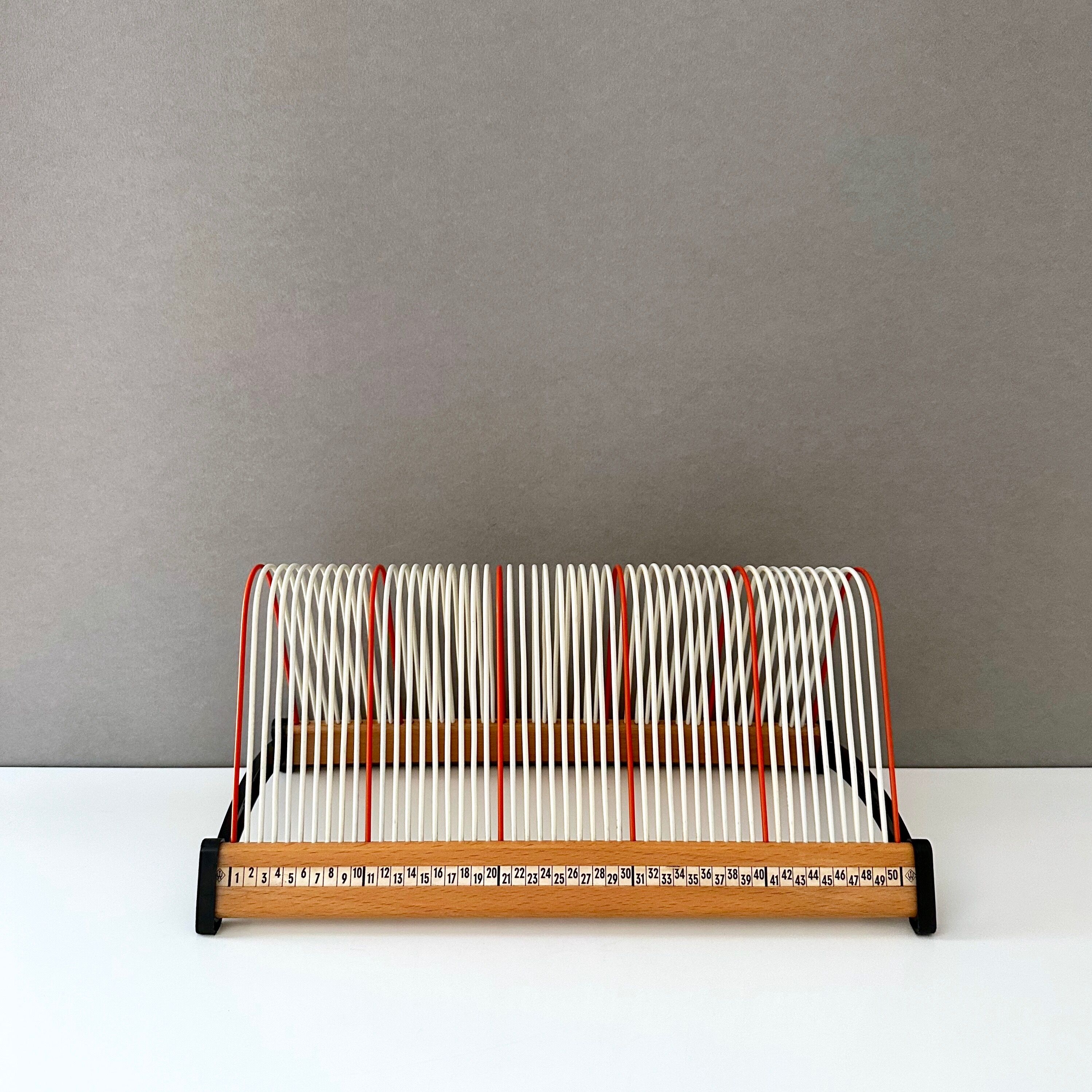 Vintage record stand, vinyl record holder, Plattofix Germany