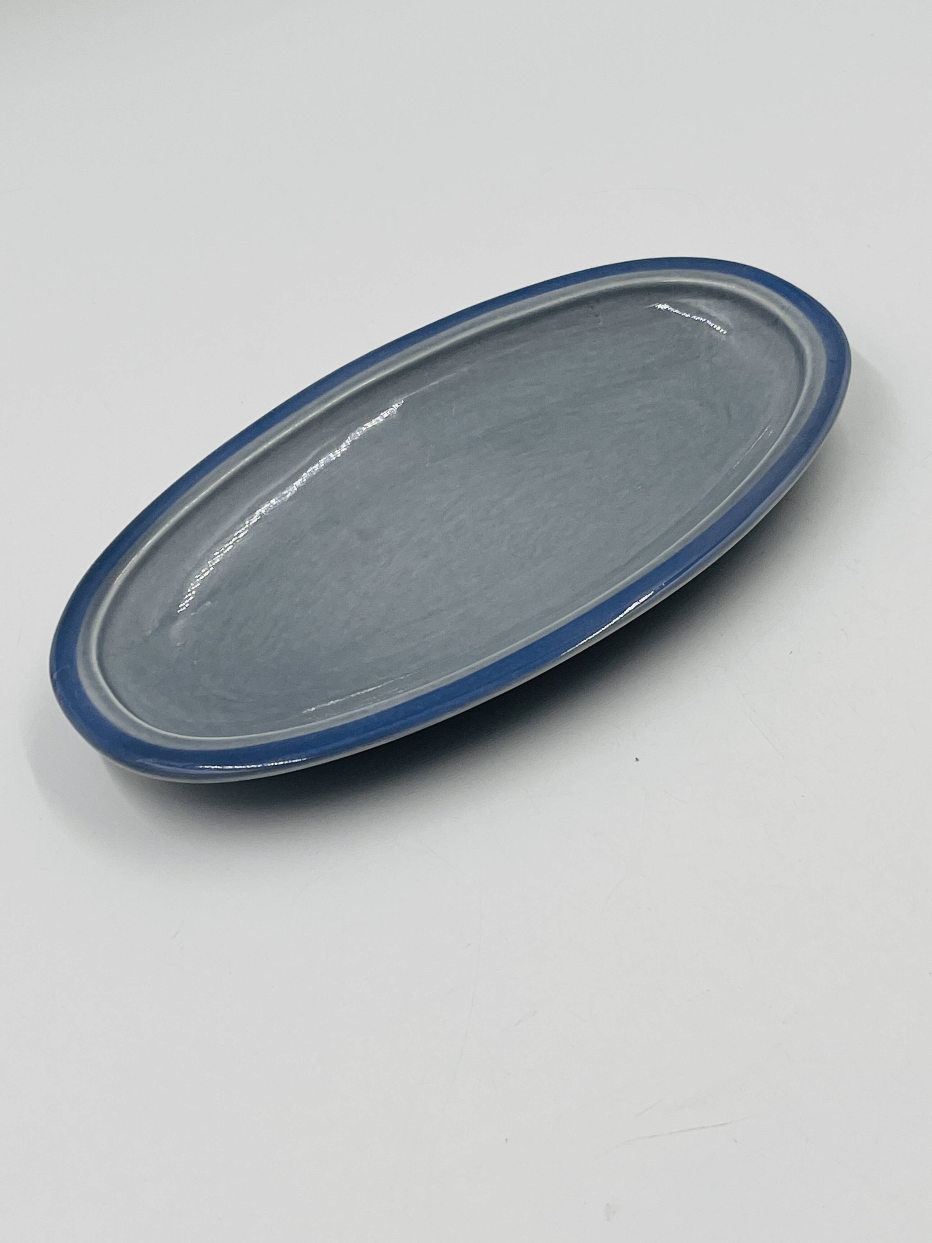 Set of two Boch blue dishes