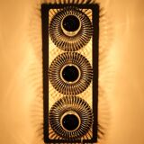 Series of 3 spring wall lights by Philippe Rogier for Oxar, France, 1970s